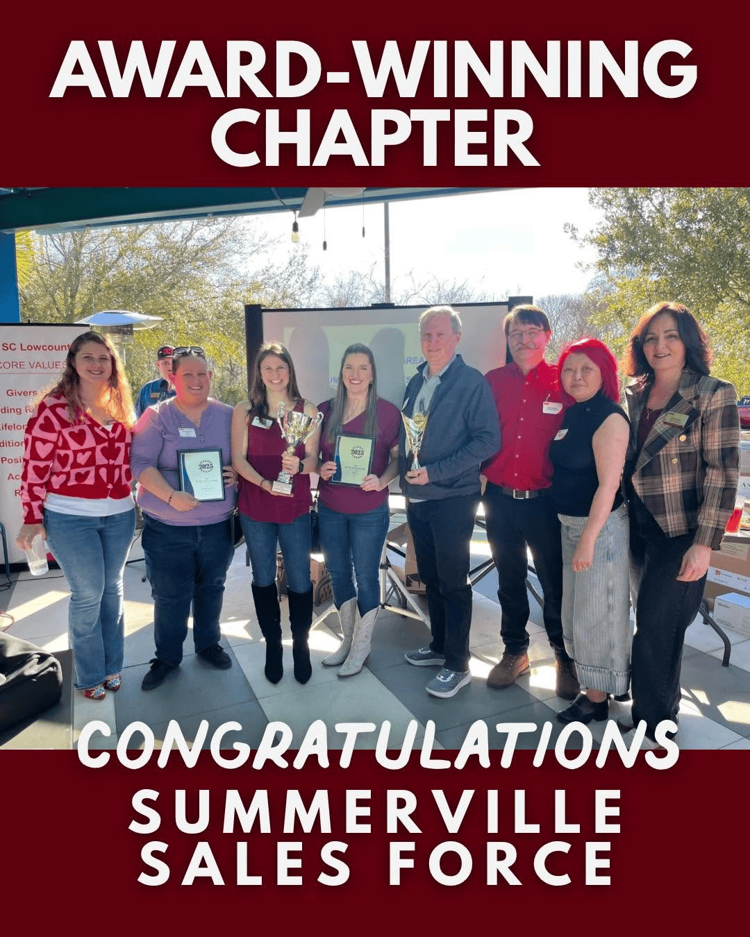 Summerville Sales Force holding multiple chapter awards