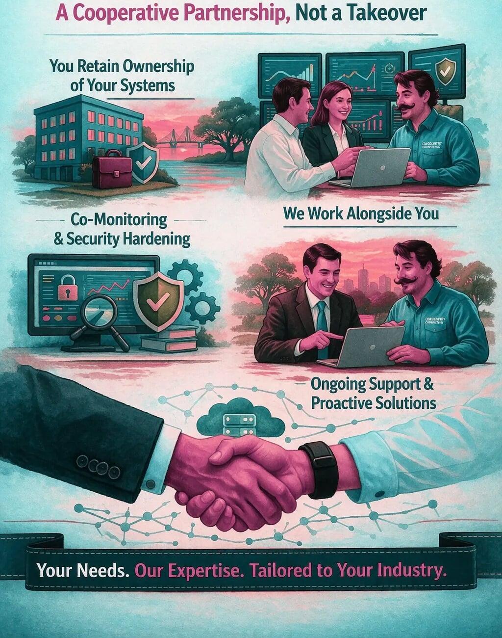 Visual representation of solutions to local business challenges text