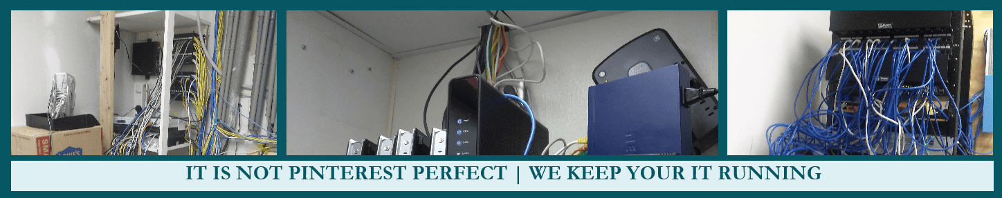 Spot the difference showing the same network rack one as a mess and the other clean.  Answer shown a documentation